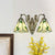 Mission Conic Wall Mount Lamp 2 Heads White/Beige Glass Sconce Light Fixture with Double Mermaid Arm Beige Clearhalo 'Art deco wall lights' 'Cast Iron' 'Glass' 'Industrial' 'Middle century wall lights' 'Modern' 'Tiffany wall lights' 'Tiffany' 'Traditional wall lights' 'Wall Lamps & Sconces' 'Wall Lights' Lighting' 890338