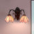 White/Pink Glass Copper Wall Light Sconce Lotus 2 Bulbs Victorian Wall Mount Lamp with Curved Arm Pink Clearhalo 'Art deco wall lights' 'Cast Iron' 'Glass' 'Industrial' 'Middle century wall lights' 'Modern' 'Tiffany wall lights' 'Tiffany' 'Traditional wall lights' 'Wall Lamps & Sconces' 'Wall Lights' Lighting' 890406
