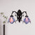 White/Pink Glass Copper Wall Light Sconce Lotus 2 Bulbs Victorian Wall Mount Lamp with Curved Arm Pink-Blue Clearhalo 'Art deco wall lights' 'Cast Iron' 'Glass' 'Industrial' 'Middle century wall lights' 'Modern' 'Tiffany wall lights' 'Tiffany' 'Traditional wall lights' 'Wall Lamps & Sconces' 'Wall Lights' Lighting' 890414