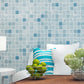 Mediterranean Wall Decor Mosaic Non-Pasted Wallpaper, 20.5 in x 33 ft Light Blue Clearhalo 'Wall Decor' 'Wallpaper' 892785