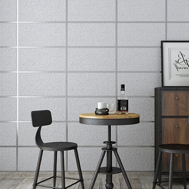 Chic Rectangle Non-Pasted Flock Wallpaper for Office 33'L x 20.5"W Silver Gray Clearhalo 'Modern wall decor' 'Modern' 'Wallpaper' Wall Decor' 892843