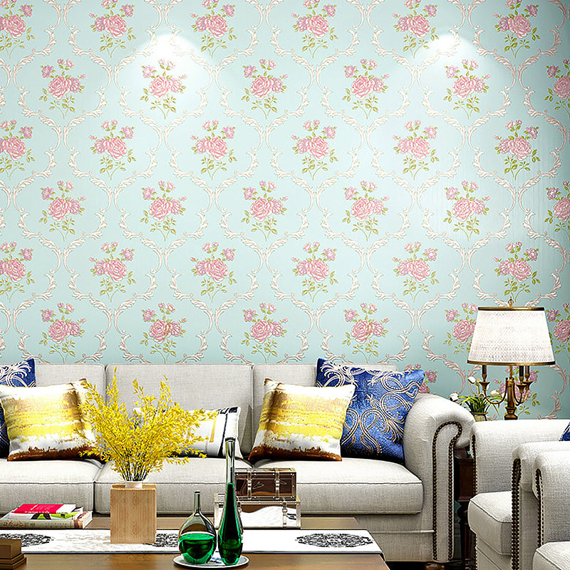 Vintage 3D Embossed Flora Wallpaper Non-Pasted 31'L x 20.5"W Clearhalo 'Vintage wall decor' 'Vintage' 'Wallpaper' Wall Decor' 892865