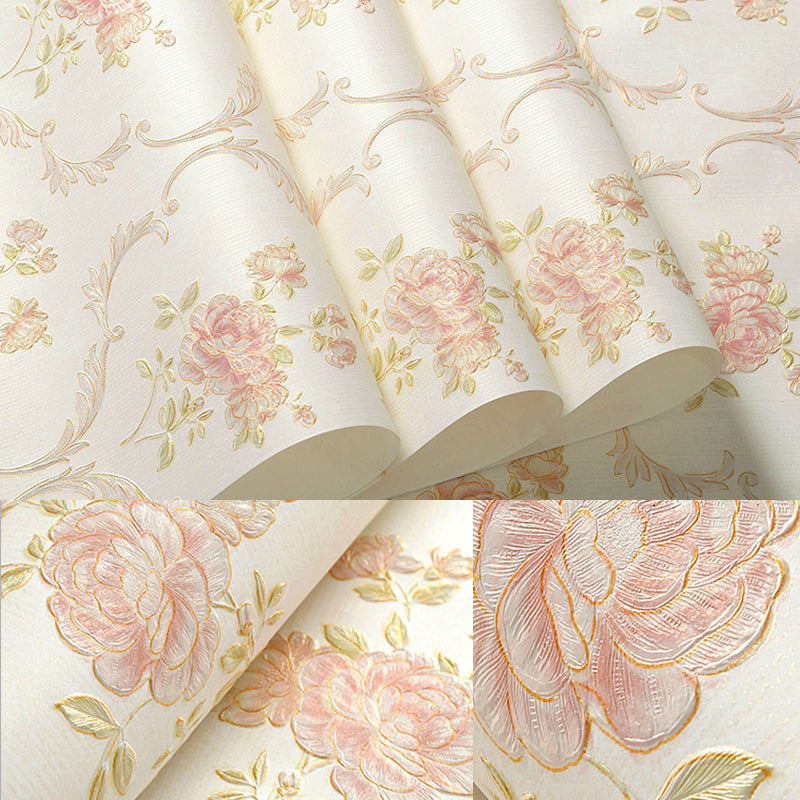 Vintage 3D Embossed Flora Wallpaper Non-Pasted 31'L x 20.5"W Clearhalo 'Vintage wall decor' 'Vintage' 'Wallpaper' Wall Decor' 892870