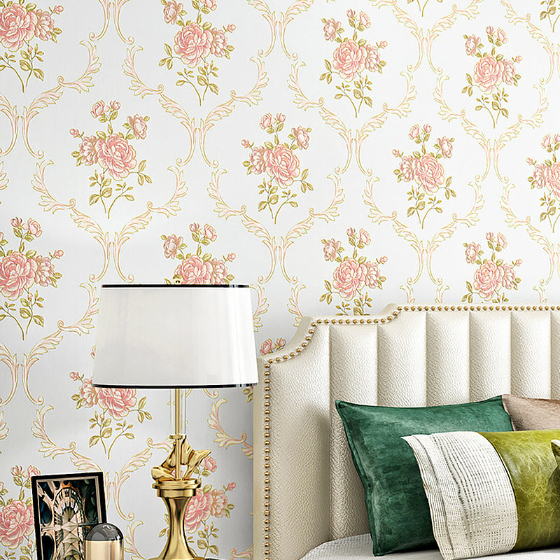 Vintage 3D Embossed Flora Wallpaper Non-Pasted 31'L x 20.5"W Beige Clearhalo 'Vintage wall decor' 'Vintage' 'Wallpaper' Wall Decor' 892872