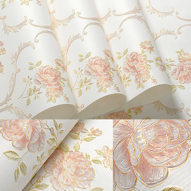 Vintage 3D Embossed Flora Wallpaper Non-Pasted 31'L x 20.5"W Clearhalo 'Vintage wall decor' 'Vintage' 'Wallpaper' Wall Decor' 892874