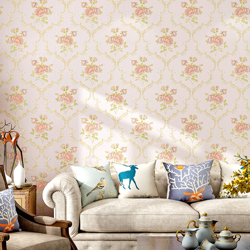 Vintage 3D Embossed Flora Wallpaper Non-Pasted 31'L x 20.5"W Clearhalo 'Vintage wall decor' 'Vintage' 'Wallpaper' Wall Decor' 892877