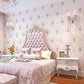 Flower Pattern Non-Woven Wallpaper 33'L x 20.5"W Decorative Non-Pasted Wall Covering in Pastel Color Clearhalo 'Vintage wall decor' 'Vintage' 'Wallpaper' Wall Decor' 892947