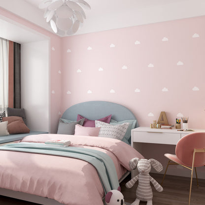 Sky and Cloud Wallpaper for Children's Bedroom 33-foot x 20.5-inch, Non-Pasted Pink Clearhalo 'Wall Decor' 'Wallpaper' 893045