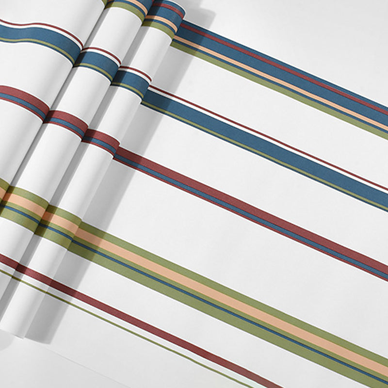 Mediterranean Vertical Stripe Non-Pasted Wallpaper for Kids, 33-foot x 20.5-inch, Multi-Colored Clearhalo 'Wall Decor' 'Wallpaper' 893060