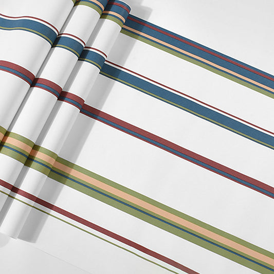 Mediterranean Vertical Stripe Non-Pasted Wallpaper for Kids, 33-foot x 20.5-inch, Multi-Colored Clearhalo 'Wall Decor' 'Wallpaper' 893060