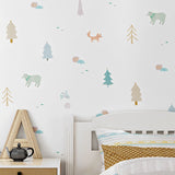 Cute Multi-Colored Animal Wallpaper for Kids, 33'L x 20.5"W, Non-Pasted Clearhalo 'Wall Decor' 'Wallpaper' 893091