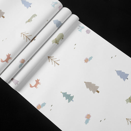 Cute Multi-Colored Animal Wallpaper for Kids, 33'L x 20.5"W, Non-Pasted Clearhalo 'Wall Decor' 'Wallpaper' 893092