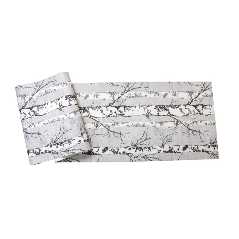 Nordic Forest and Trees Wallpaper in White Water-Resistant Non-Pasted Wall Decor 20.5"W x 33'L Clearhalo 'Modern wall decor' 'Modern' 'Wallpaper' Wall Decor' 893246