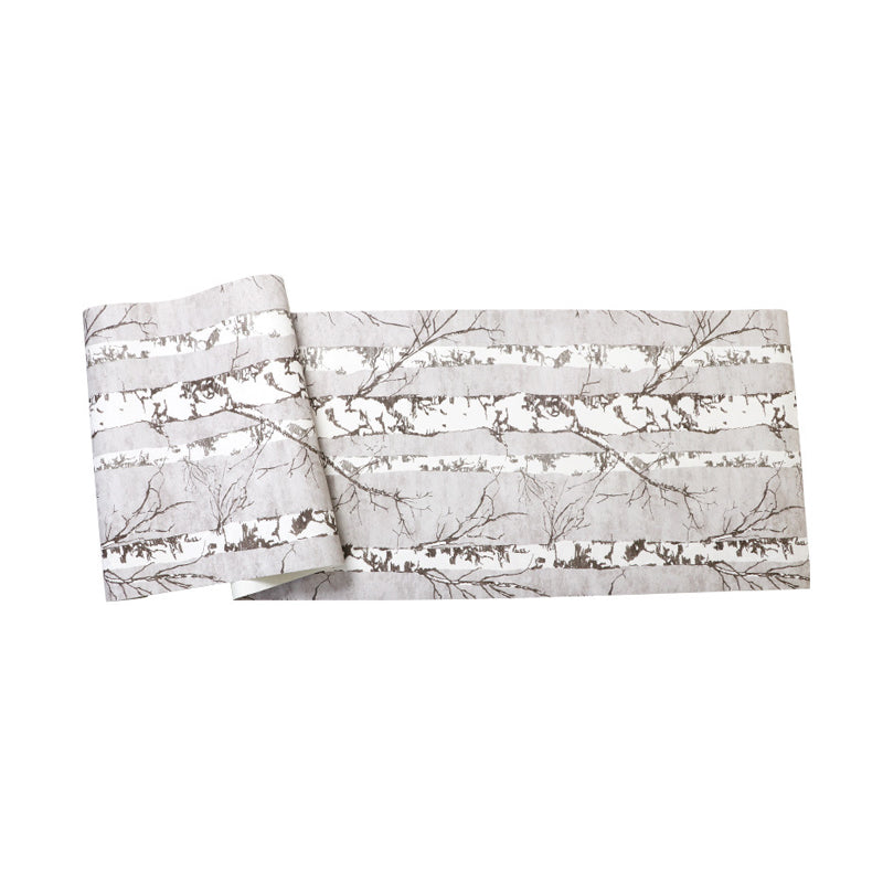 Nordic Forest and Trees Wallpaper in White Water-Resistant Non-Pasted Wall Decor 20.5"W x 33'L Clearhalo 'Modern wall decor' 'Modern' 'Wallpaper' Wall Decor' 893250
