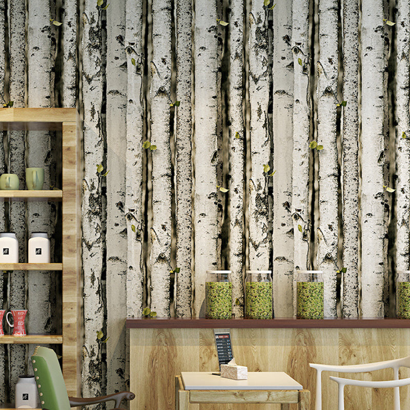 Rustic Birch Wallpaper Non-Pasted Wall Covering for Shops 33-foot x 20.5-inch Clearhalo 'Modern wall decor' 'Modern' 'Wallpaper' Wall Decor' 893253