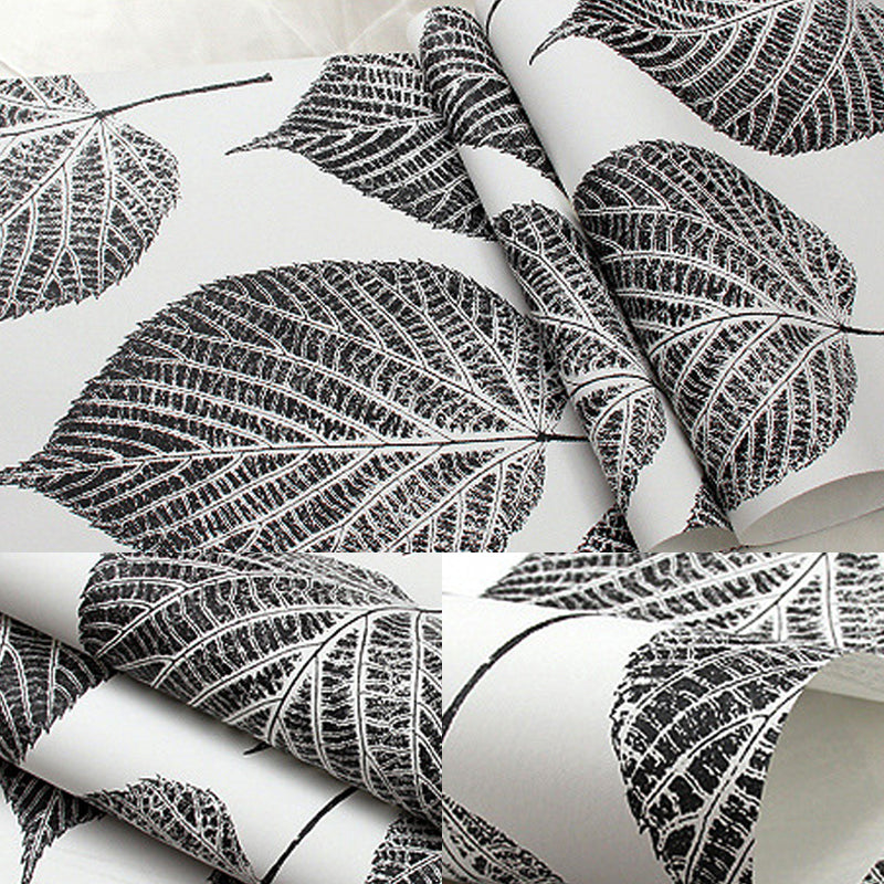 Nordic Leaves Wallpaper for Bedroom 31'L x 20.5"W, Non-Pasted Clearhalo 'Modern wall decor' 'Modern' 'Wallpaper' Wall Decor' 893295