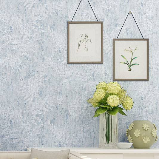 Unique Blue Leaves Wallpaper for Bedroom Non-Pasted 31-foot x 20.5-inch Light Blue Clearhalo 'Modern wall decor' 'Modern' 'Wallpaper' Wall Decor' 893310
