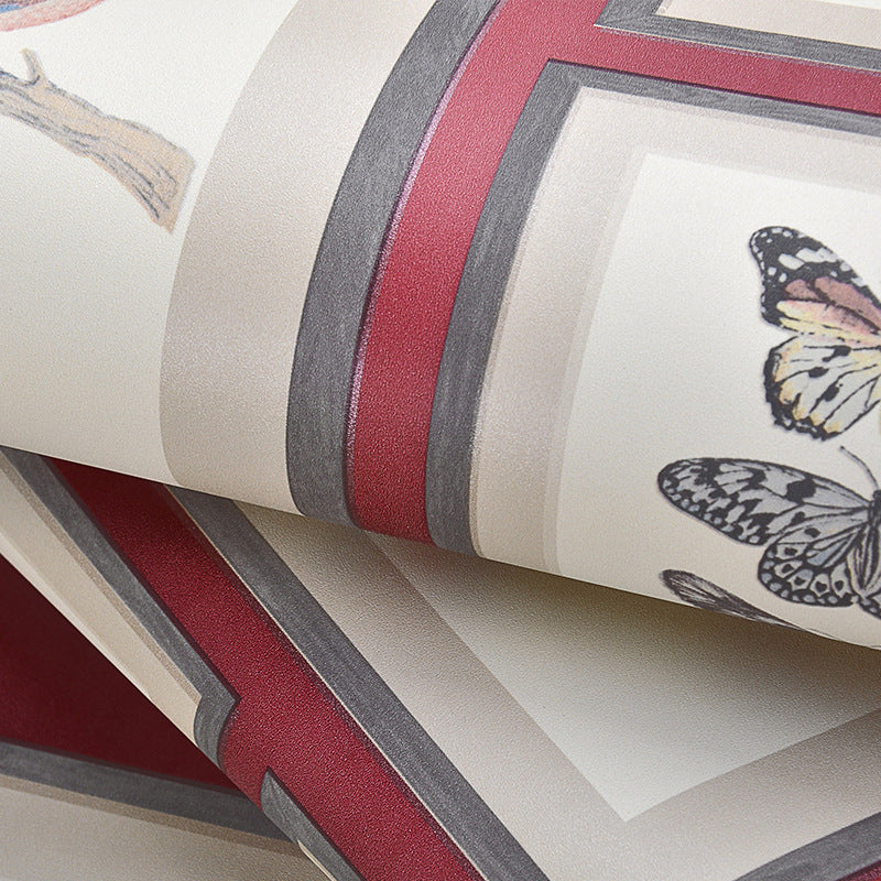 Flower and Bird Wallpaper Photo Frame 20.5"W x 33'L Non-Pasted Water-Resistant Wall Decor Clearhalo 'Modern wall decor' 'Modern' 'Wallpaper' Wall Decor' 893321