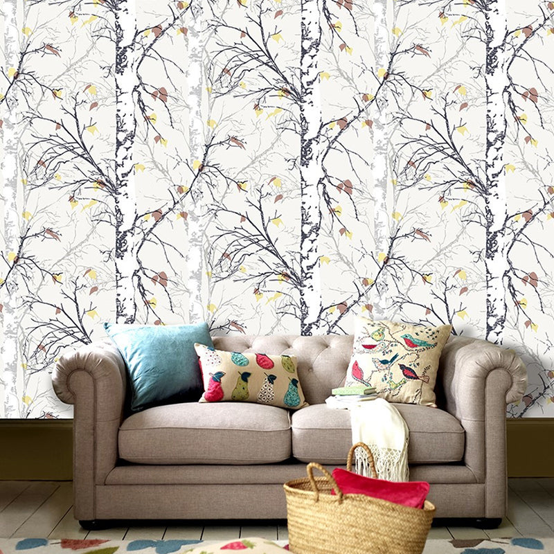 Rustic Countryside Leaves Wallpaper Forest Non-Pasted Wall Decor, 20.5"W x 33'L Clearhalo 'Modern wall decor' 'Modern' 'Wallpaper' Wall Decor' 893341