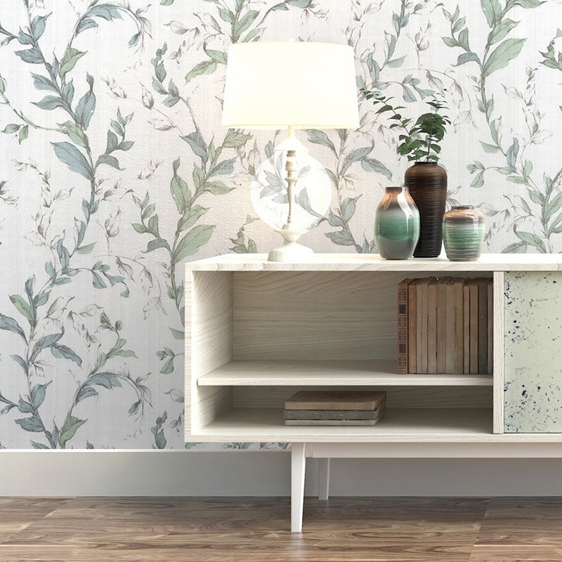 Branch and Leaves Wallpaper for Coffee Shop Non-Pasted 20.5"W x 33'L Modern Simple Wall Decor Clearhalo 'Modern wall decor' 'Modern' 'Wallpaper' Wall Decor' 893352