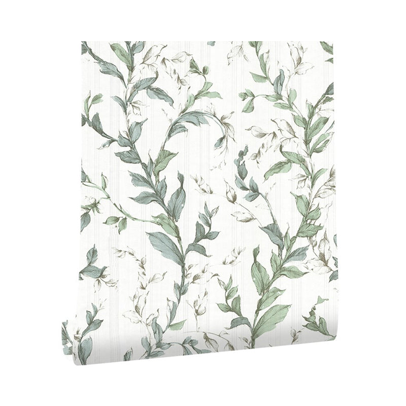 Branch and Leaves Wallpaper for Coffee Shop Non-Pasted 20.5"W x 33'L Modern Simple Wall Decor Clearhalo 'Modern wall decor' 'Modern' 'Wallpaper' Wall Decor' 893354