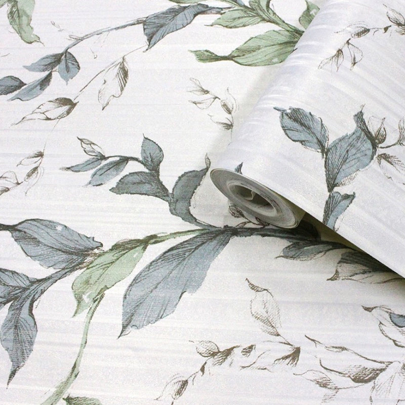 Branch and Leaves Wallpaper for Coffee Shop Non-Pasted 20.5"W x 33'L Modern Simple Wall Decor Clearhalo 'Modern wall decor' 'Modern' 'Wallpaper' Wall Decor' 893355