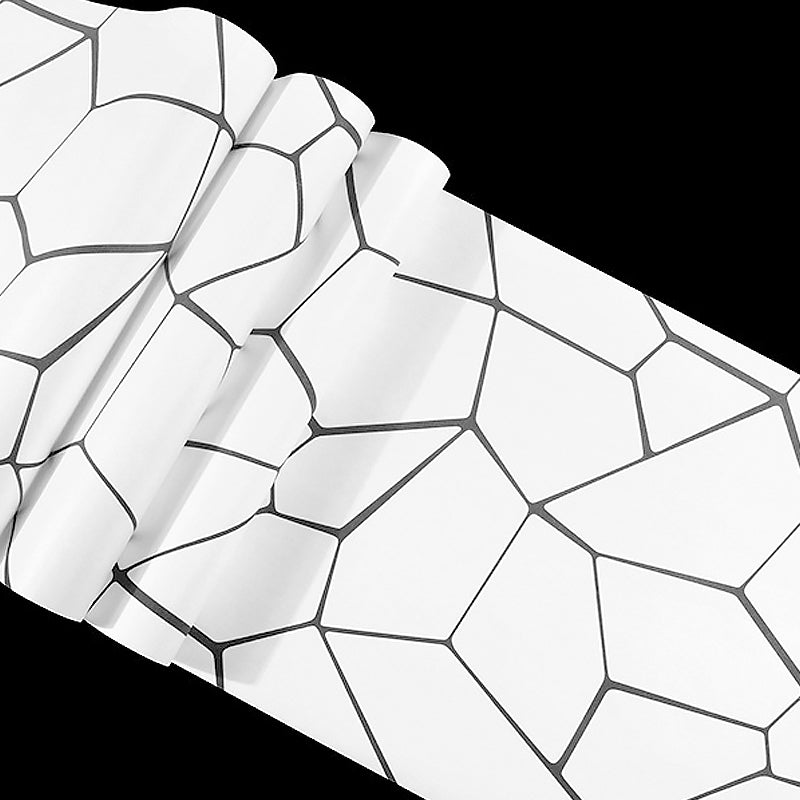 Dining Room Wallpaper with Black and White Geometries and Lines, 33'L x 20.5"W, Non-Pasted Clearhalo 'Wall Decor' 'Wallpaper' 893389