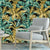 Non-Pasted 20.5-inch x 33-foot Tropical or Sub-Tropical Palm Leaf Wallpaper for Dining Room Blue-Yellow Clearhalo 'Modern wall decor' 'Modern' 'Tropical wall decor' 'Tropical' 'Wallpaper' Wall Decor' 893464