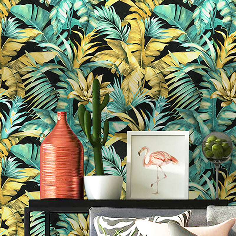 Non-Pasted 20.5-inch x 33-foot Tropical or Sub-Tropical Palm Leaf Wallpaper for Dining Room Clearhalo 'Modern wall decor' 'Modern' 'Tropical wall decor' 'Tropical' 'Wallpaper' Wall Decor' 893466