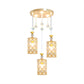 Crystal-Encrusted Cylinder Hanging Lighting Contemporary 3 Bulbs Gold Finish Multi Pendant Clearhalo 'Ceiling Lights' 'Modern Pendants' 'Modern' 'Pendant Lights' 'Pendants' Lighting' 893853