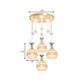 Globe Dining Room Multi-Pendant Crystal Encrusted 3-Bulb Modernism Hanging Ceiling Light in Gold Clearhalo 'Ceiling Lights' 'Modern Pendants' 'Modern' 'Pendant Lights' 'Pendants' Lighting' 893858