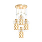 Contemporary 4 Lights Multi Ceiling Lamp with Crystal Embedded Shade Gold Finish Cylinder Pendant Clearhalo 'Ceiling Lights' 'Modern Pendants' 'Modern' 'Pendant Lights' 'Pendants' Lighting' 893860