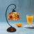 1 Bulb Night Lamp Mediterranean Sunflower Stained Glass Nightstand Light in Dark Coffee with Swirl Arm Dark Coffee Clearhalo 'Desk Lamps' 'Lamps' Lighting' 893975