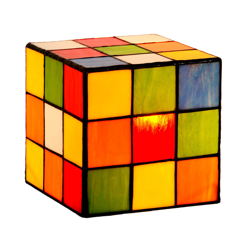 Tweakcube Nightstand Lamp Baroque Cut Glass 1 Head Red-Yellow-Blue Night Lighting for Bedroom Clearhalo 'Lamps' 'Table Lamps' Lighting' 894129