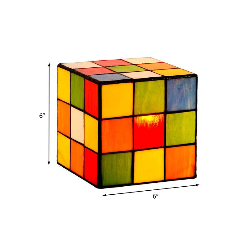 Tweakcube Nightstand Lamp Baroque Cut Glass 1 Head Red-Yellow-Blue Night Lighting for Bedroom Clearhalo 'Lamps' 'Table Lamps' Lighting' 894130