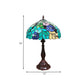 Stained Glass Coffee Nightstand Lamp Bowl Shape 1-Head Victorian Leaf and Petal Patterned Night Table Light Clearhalo 'Lamps' 'Table Lamps' Lighting' 894218