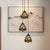 3-Head Ceiling Lamp Tiffany Domed Stained Glass Cluster Pendant Light in White/Red/Yellow with Dragonfly/Grape/Rose Pattern Brown Clearhalo 'Ceiling Lights' 'Chandeliers' 'Close To Ceiling Lights' 'Glass shade' 'Glass' 'Industrial' 'Middle Century Pendants' 'Pendant Lights' 'Pendants' 'Tiffany close to ceiling' 'Tiffany Pendants' 'Tiffany' Lighting' 894487