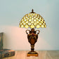 Beige Glass Bronze Desk Light Beaded 1-Head Mediterranean Table Lighting with Vase Base for Bedroom Clearhalo 'Lamps' 'Table Lamps' Lighting' 894575