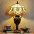 Yellow/Green Domed Desk Lighting Mediterranean 1 Light Hand Cut Glass Blossom Patterned Night Lamp with Trophy Base Pink Clearhalo 'Lamps' 'Table Lamps' Lighting' 894586