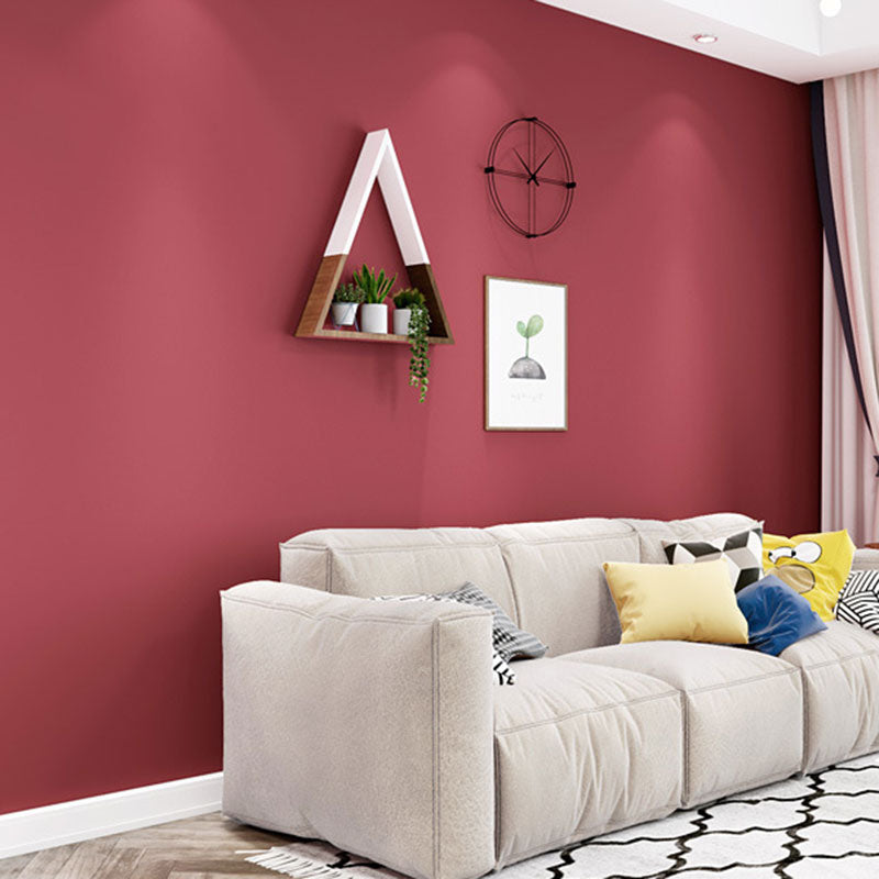Contemporary Simple Pure Color Wallpaper 57.1 sq ft. Non-Pasted Rose Red Clearhalo 'Modern wall decor' 'Modern' 'Wallpaper' Wall Decor' 896718