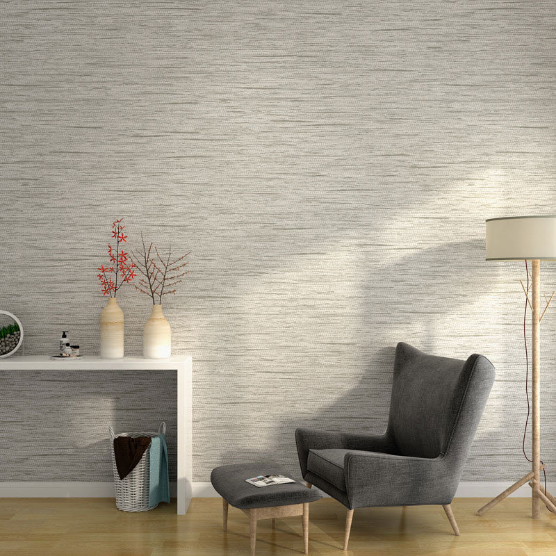 Japanese Linen Non-Pasted Wallpaper, 31-foot x 20.5-inch, Light Color Grey Clearhalo 'Modern wall decor' 'Modern' 'Wallpaper' Wall Decor' 896788