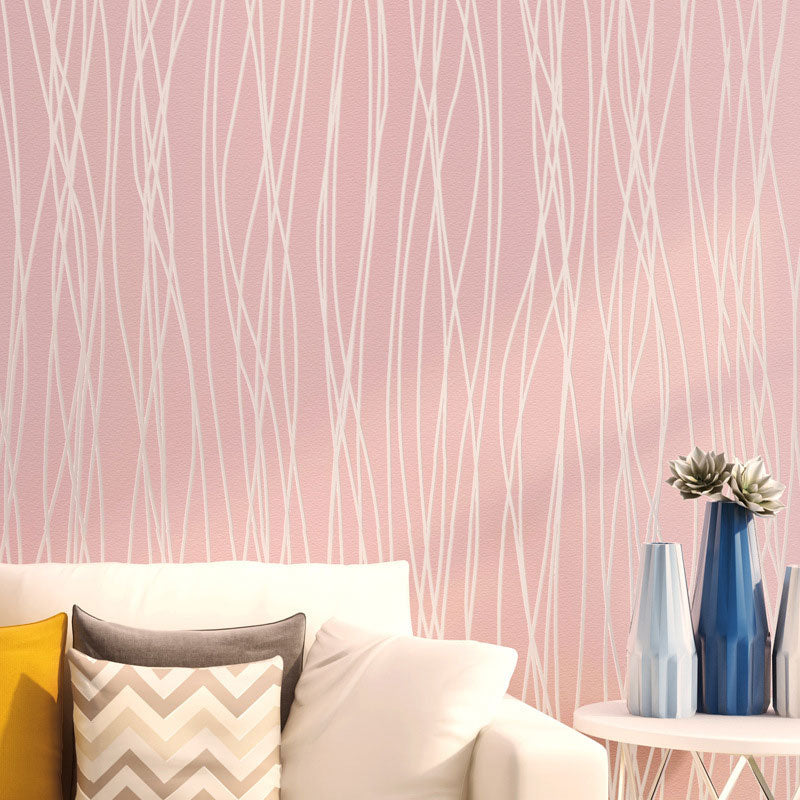 Non-Woven Wallpaper with Pastel Color Stripe and Vertical Line, 31 ft. x 20.5 Clearhalo 'Modern wall decor' 'Modern' 'Wallpaper' Wall Decor' 896798