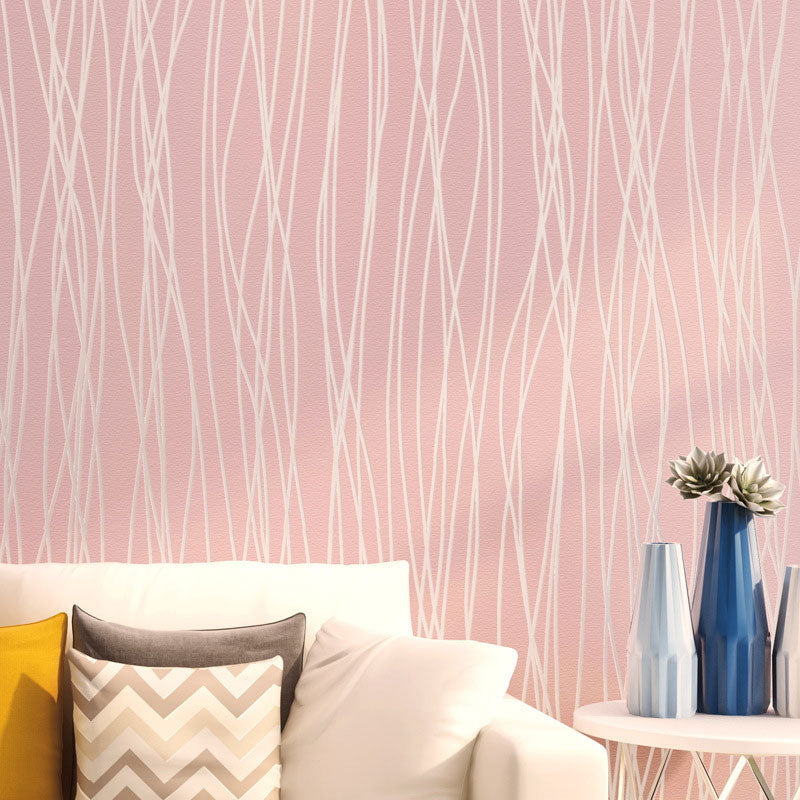Non-Woven Wallpaper with Pastel Color Stripe and Vertical Line, 31 ft. x 20.5 Clearhalo 'Modern wall decor' 'Modern' 'Wallpaper' Wall Decor' 896798