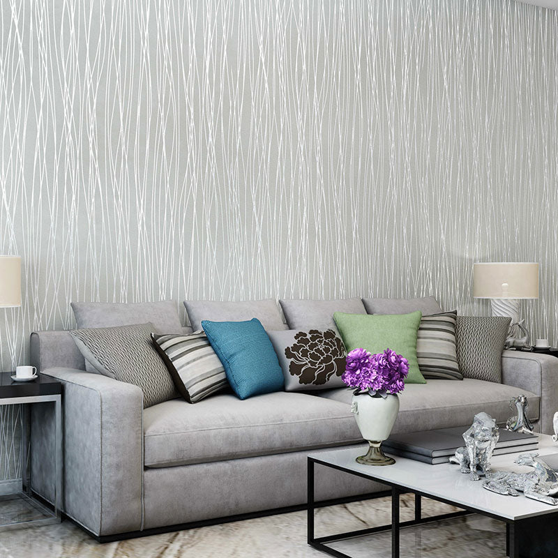 Non-Woven Wallpaper with Pastel Color Stripe and Vertical Line, 31 ft. x 20.5 Clearhalo 'Modern wall decor' 'Modern' 'Wallpaper' Wall Decor' 896803