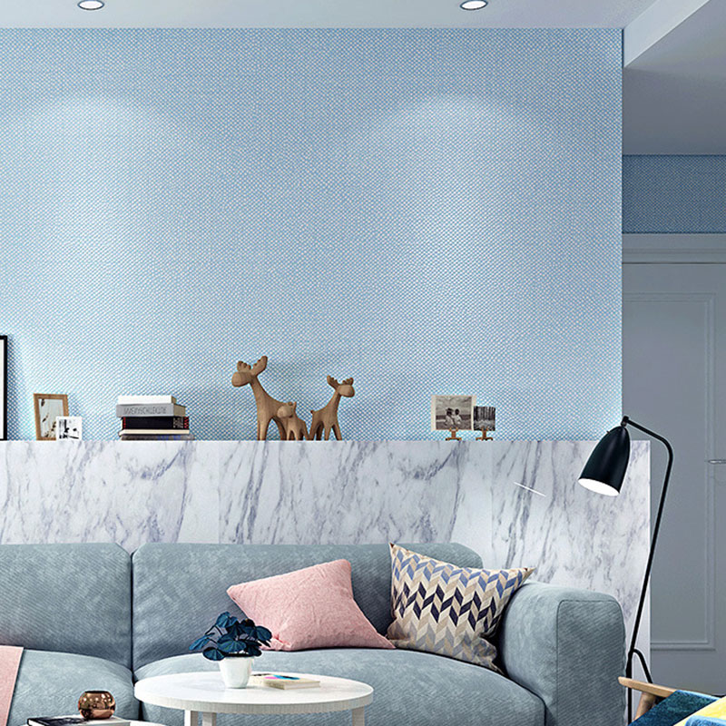 Non-Pasted Wallpaper with Purely Light Color Linen and Embossed Granule, 31'L x 20.5"W Sky Blue Clearhalo 'Modern wall decor' 'Modern' 'Wallpaper' Wall Decor' 896839