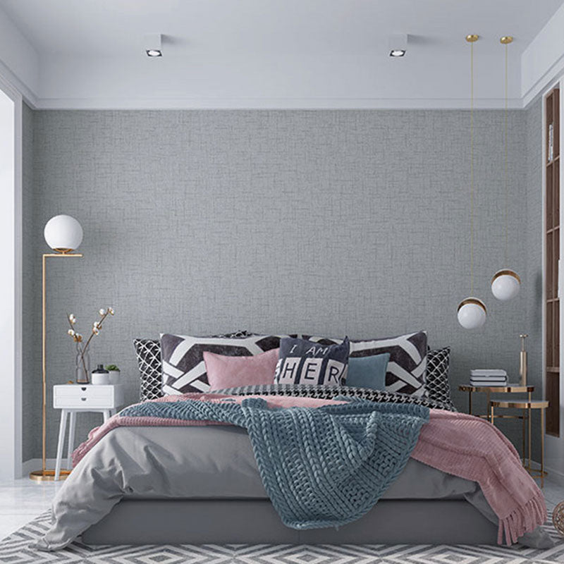 Non-Pasted Wallpaper with Purely Light Color Linen and Embossed Granule, 31'L x 20.5"W Clearhalo 'Modern wall decor' 'Modern' 'Wallpaper' Wall Decor' 896844