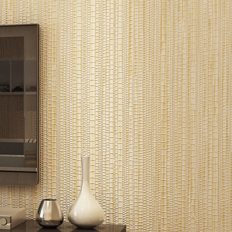 Light Color Textured Wallpaper with Vertical Line 33' x 20.5" Non-Pasted Decorative Wall Covering Yellow Clearhalo 'Modern wall decor' 'Modern' 'Wallpaper' Wall Decor' 896863