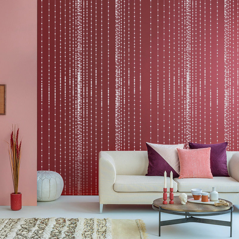 Abstract 3D Bead Curtain Wallpaper Non-Pasted Wall Covering for Guest Room, 20.5"W x 33'L Red Clearhalo 'Wall Decor' 'Wallpaper' 896936