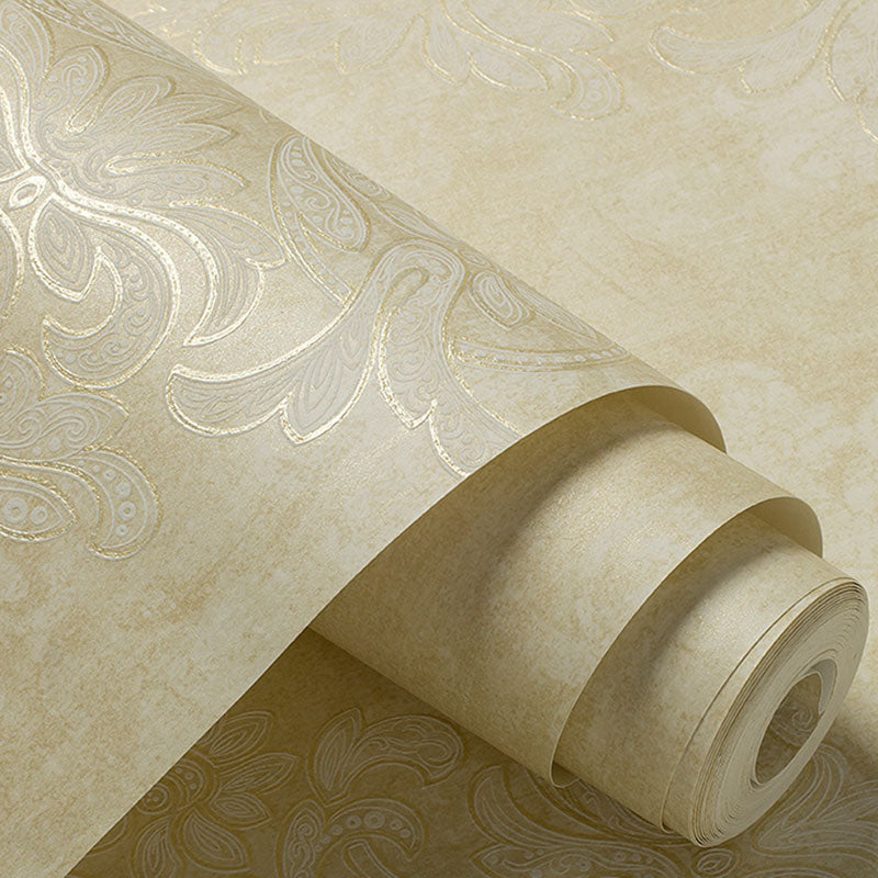 Non-Pasted Wall Art 33' x 20.5" Nordic Minimalist 3D Embossed Damasque Wallpaper for Guest Room Clearhalo 'Vintage wall decor' 'Vintage' 'Wallpaper' Wall Decor' 896992