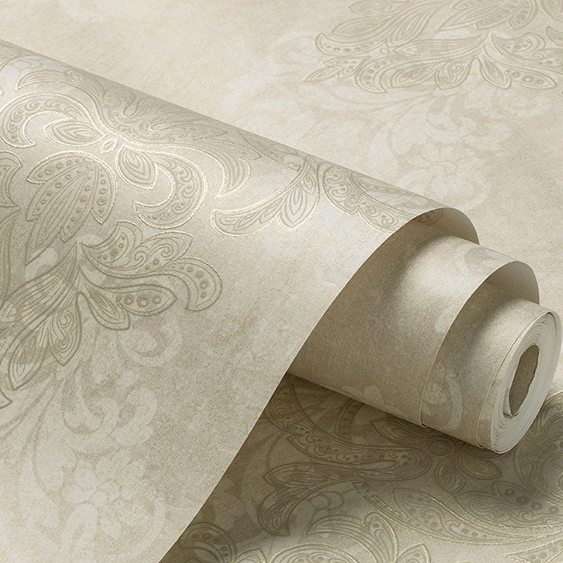 Non-Pasted Wall Art 33' x 20.5" Nordic Minimalist 3D Embossed Damasque Wallpaper for Guest Room Clearhalo 'Vintage wall decor' 'Vintage' 'Wallpaper' Wall Decor' 896995